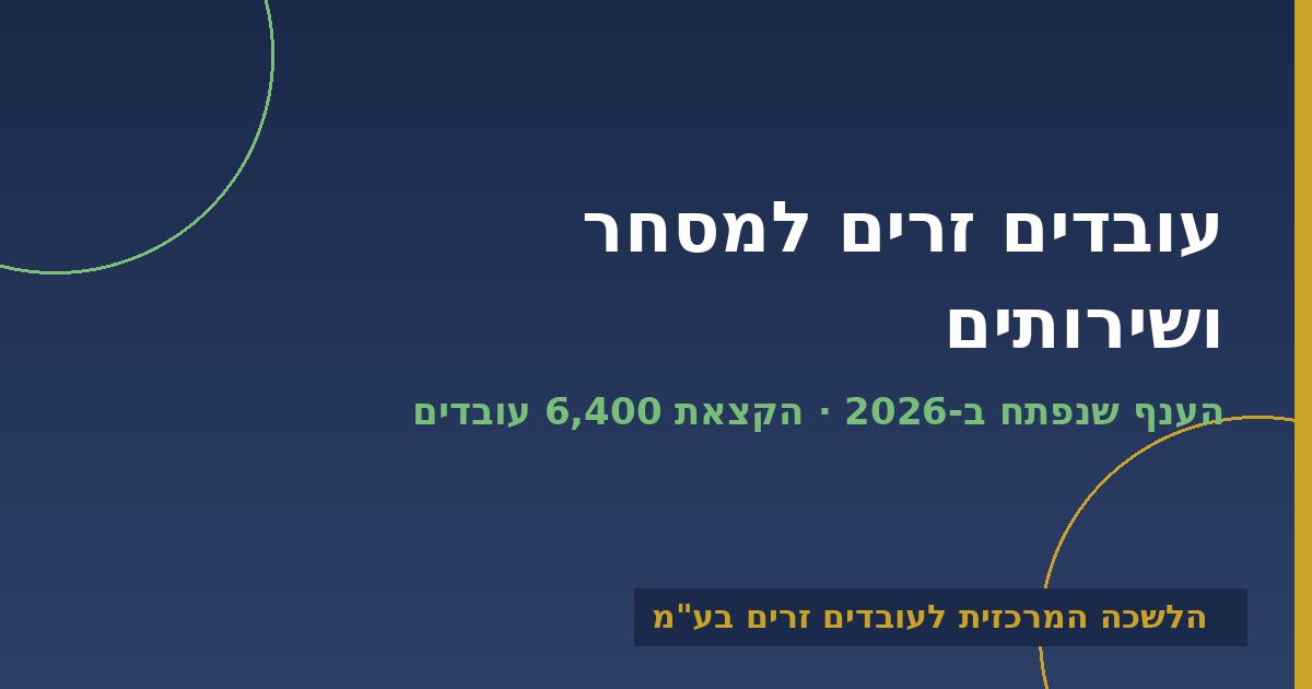 עובדים זרים למסחר ושירותים — שירות מלא לעסקים | הלשכה המרכזית