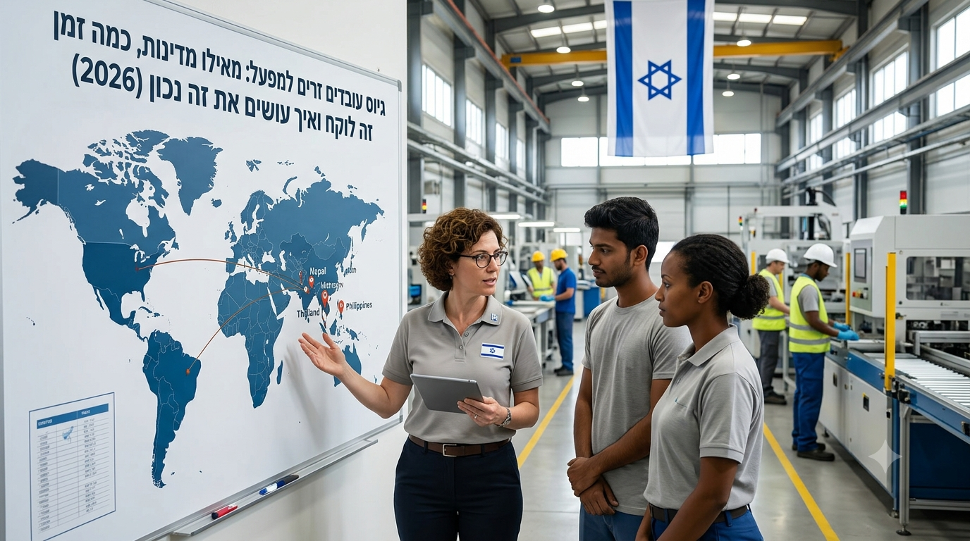 גיוס עובדים זרים למפעל: מאילו מדינות, כמה זמן זה לוקח ואיך עושים את זה נכון